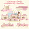 AIYAPLAY Kids Play Sofa, 12 Pieces Foam Modular Soft Play Set for Playroom, Children Convertible Sofa for Boys and Girls, Pink