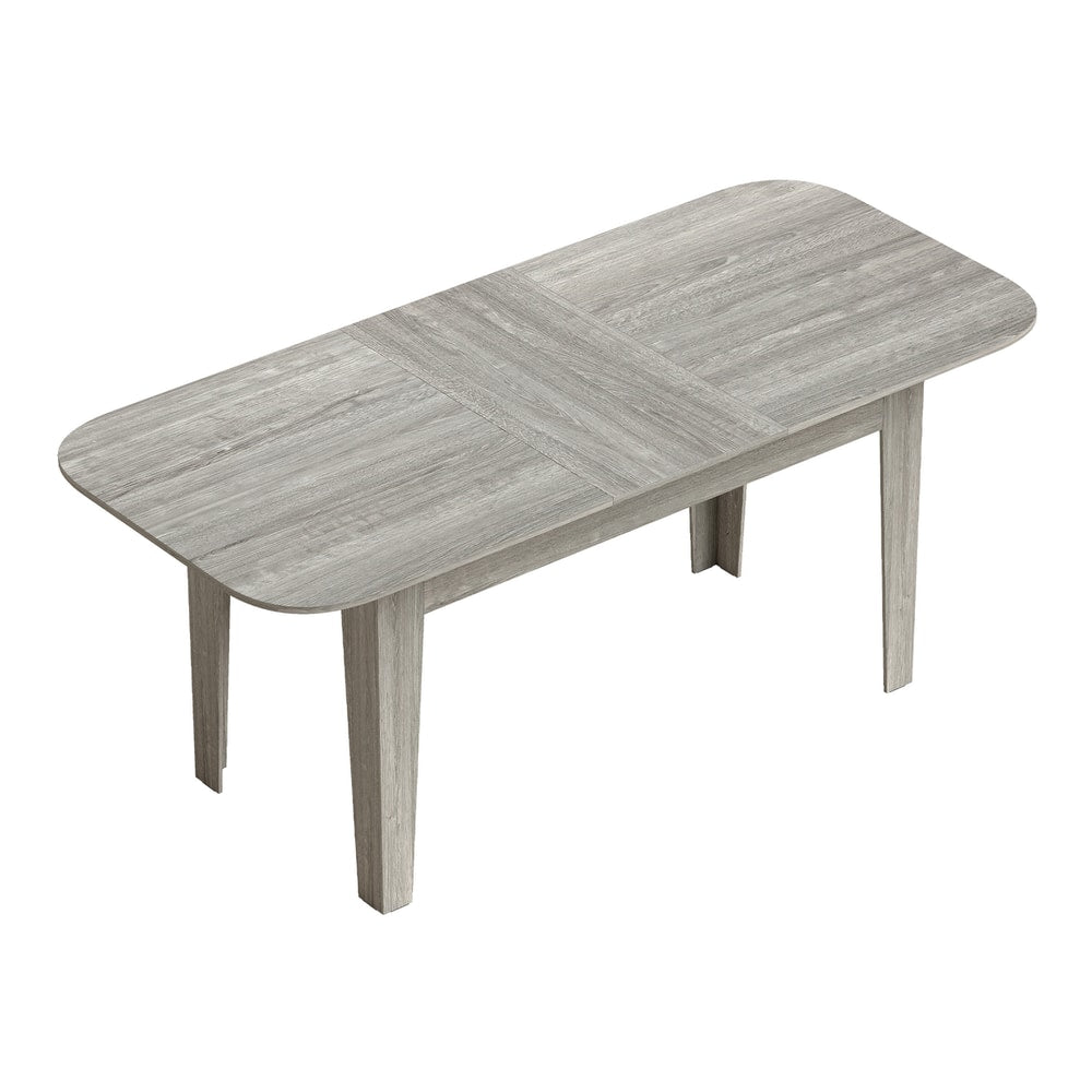 HOMCOM Extendable Oval Dining Table for 4-6 in Grey Wood Effect