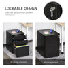Vinsetto Lockable Cabinet, Rolling Filing Cabinet with 3 Drawers, Steel Office Drawer Unit for A4, Letter, Legal Sized Files