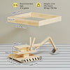 AIYAPLAY Wooden Sand Pit with Digger, Kids Sandbox Outdoor, SandPit with 360Â° Swivel Seat and Bottom Liner
