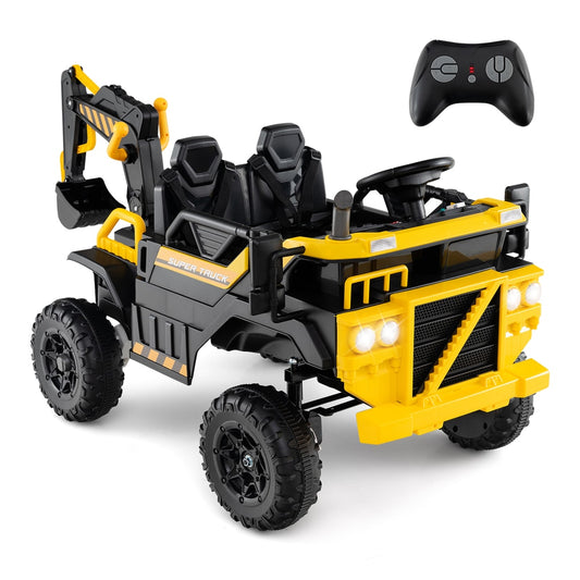 4WD Electric Truck Construction Vehicle with remote control and bright LED headlights