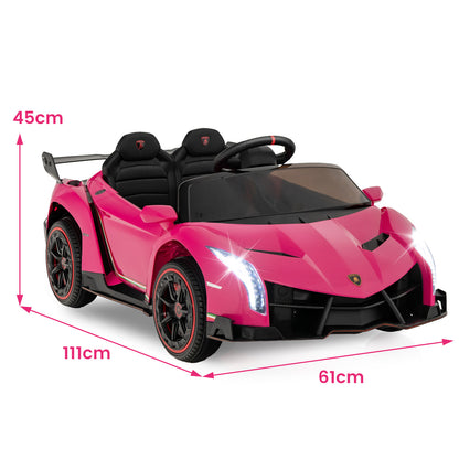 4WD Kids Ride On Sports Car Lamborghini with Taillights in Pink