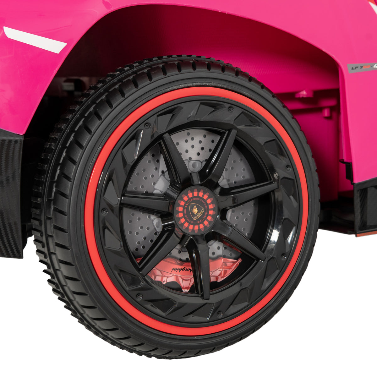4WD Kids Ride On Sports Car Lamborghini with Taillights in Pink