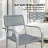 Outsunny Stackable Garden Chairs Set of 4, Rattan Effect Outdoor Dining Chairs, Light Grey