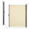 Outsunny Retractable Sun Side Awning Screen Fence Patio Garden Wall Balcony Screening Panel Outdoor Blind Privacy Divider (3x2M, Cream)
