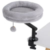 PawHut Cat Desk Bed, Cat Hammock 360° Rotatable Adjustable for Window, Table, Work, Grey