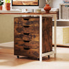 5 Drawer Chest with Lockable Wheels for Home Office-Brown