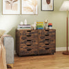 5 Drawer Chest with Lockable Wheels for Home Office-Brown