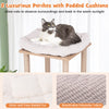 5-Layer Sports-Themed Cat Tower with 2 Cat Condos and Basketball Hoop Hammock-Natural