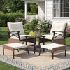 5 Piece Patio Furniture Set with Soft Seat and Back Cushions Included-Beige