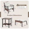 5 Piece Patio Furniture Set with Soft Seat and Back Cushions Included-Beige