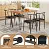 5-Piece Dining Table Set wuth Upholstered Seat and Metal Frame-Coffee