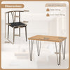 5-Piece Dining Table Set wuth Upholstered Seat and Metal Frame-Coffee