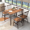 5-Piece Dining Table Set for 4 with Swivel Feet for Living Room-Walnut