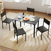 5-Piece Modern Kitchen Dining Room Furniture with Wood Rectangular Table-Grey
