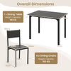 5-Piece Modern Kitchen Dining Room Furniture with Wood Rectangular Table-Grey