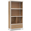 5-Tier Bookshelf Freestanding Bookcase with 4 Storage Compartments-Natural