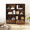 5-Tier Bookshelf Freestanding Bookcase with 4 Storage Compartments-Rustic Brown