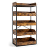 5-Tier Food Storage Rack Retail Snack Display Shelf with 4 Pull-out Drawers-Rustic Brown