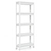 5-Tier Slim Rolling Storage Cart with Smooth Wheels for Kitchen-White