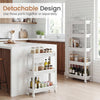 5-Tier Slim Rolling Storage Cart with Smooth Wheels for Kitchen-White