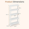5-Tier Slim Rolling Storage Cart with Smooth Wheels for Kitchen-White