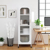 5-Tier Metal Storage Cabinet with Adjustable Shelves for Dining Room-White