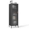 5-Tier Metal Storage Cabinet with Adjustable Shelves for Dining Room-Black