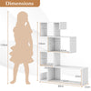 5-Tier S-Shaped Bookshelf with Open Cubes and Anti-Toppling Kits-White