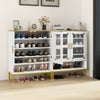 5-Tier Shoe Cabinet with Mesh Doors and Adjustable Shelves-White