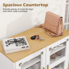 5-Tier Shoe Cabinet with Mesh Doors and Adjustable Shelves-White