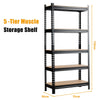 5-Tier Storage Rack with Adjustable Boards-Black