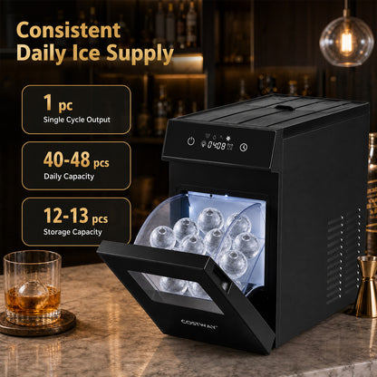 5 cm Ice Ball Maker with Self-Cleaning and 8H Timer for Whiskey Bourbon-Black