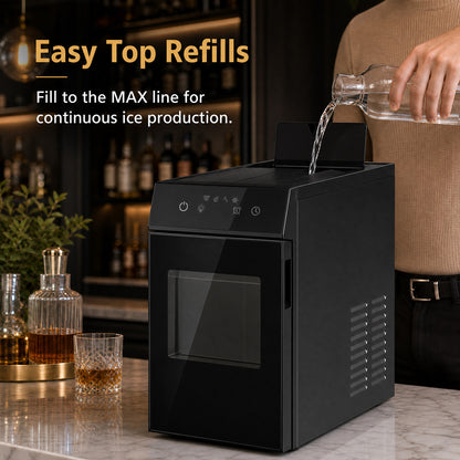 5 cm Ice Ball Maker with Self-Cleaning and 8H Timer for Whiskey Bourbon-Black
