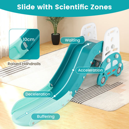 the kids art easel highlighting the safety design zones of the slide surface
