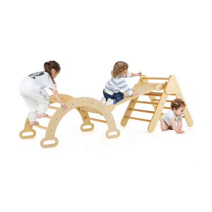 5-in-1 Triangle Climbing Toys with arch ramp for toddlers playing