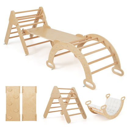 5-in-1 Triangle Climbing Toys with arch ramp and rocking arch