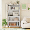 5-Tier Kitchen Storage Cabinet with Wheels and Flip-Up Doors-White