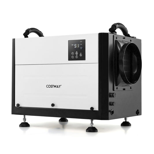 50/70L/Day Industrial Dehumidifier with Pump and Drain Hose-White-50L standing on a white background