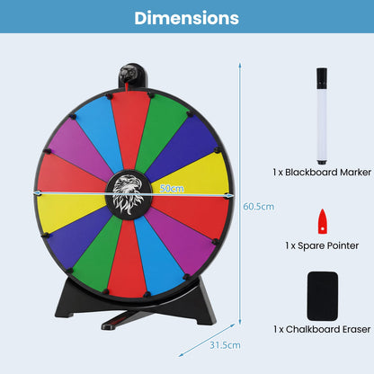 50 CM Spinning Prize Wheel with Blackboard Marker Eraser and Spare Pointer