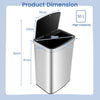 50L Infrared Motion Sensor Automatic Trash Can-Silver