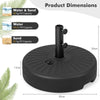 50cm Fillable Round Umbrella Base Stand with Built-in Handle-Black
