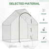 Outsunny Walk In Tomato Greenhouse Garden Outdoor Mini Greenhouse Flower Planter Steel Frame with Zipped Door & Window, PE Cover, 180 x 100 x 168CM, White