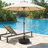 51 CM Round Patio Umbrella Base Fillable Stand with 2 Couplers-Black