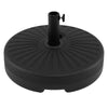 51 CM Round Patio Umbrella Base Fillable Stand with 2 Couplers-Black