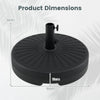 51 CM Round Patio Umbrella Base Fillable Stand with 2 Couplers-Black