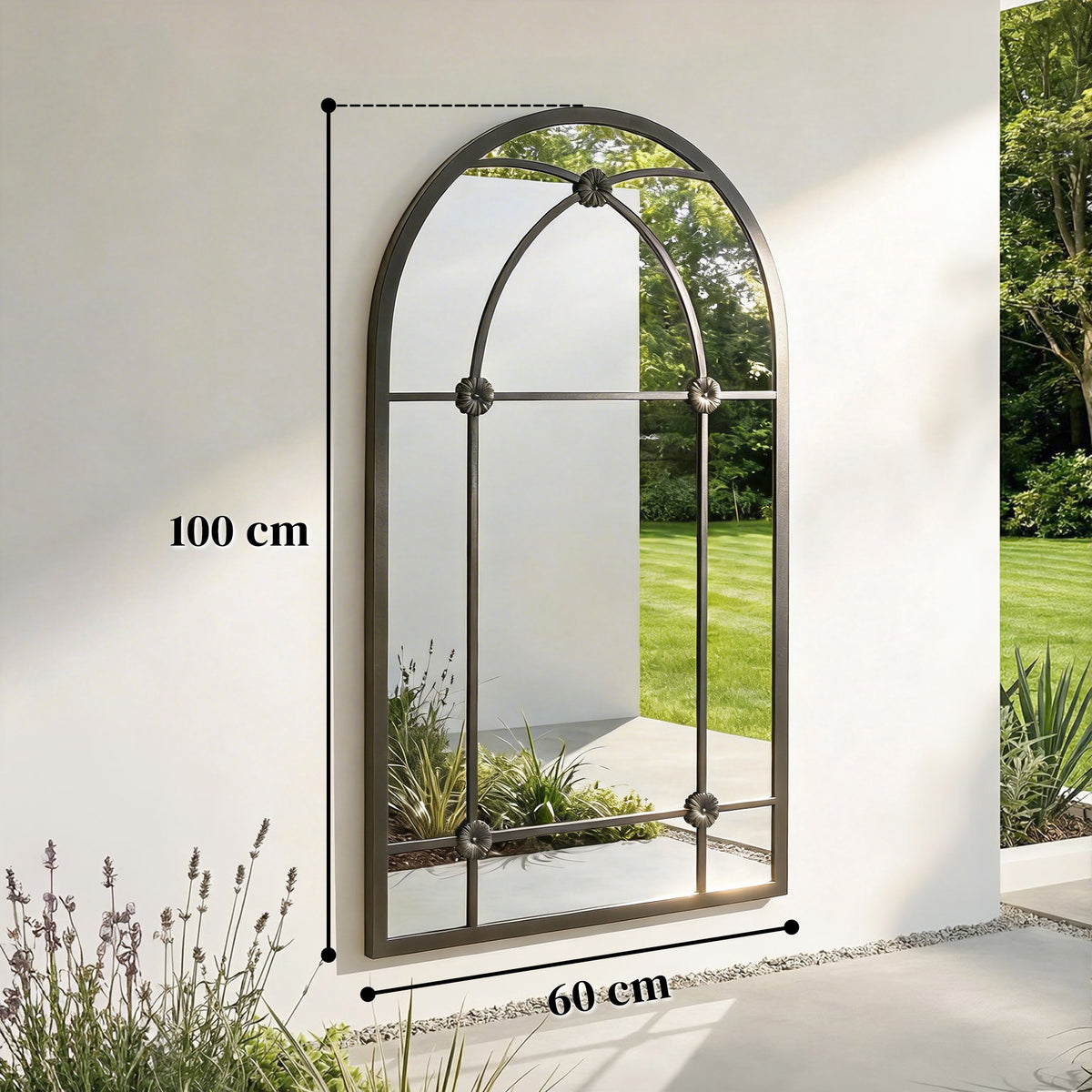 Outsunny Arched Mirror in Black
