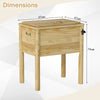 51L Wooden Patio Cooler Outdoor Beverage Cooler with Bottle Opener-Natural