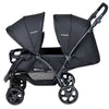 Double Pushchair with Adjustable Backrest and Sunshade-Black