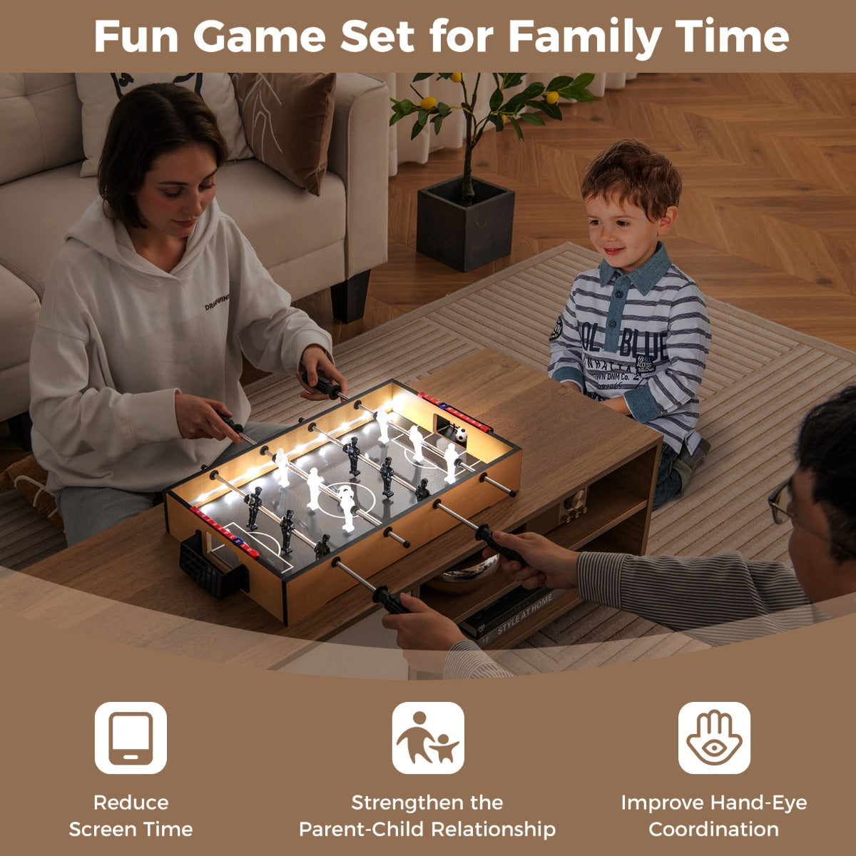 Infographic showing benefits of playing the foosball game